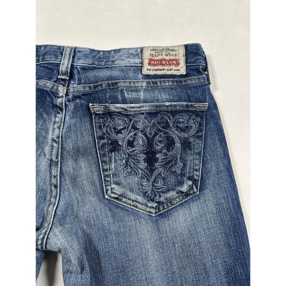 Big Star Women's Sweet Low Boot Jeans Medium Wash Distressed Made In USA Size 30 - Picture 5 of 13